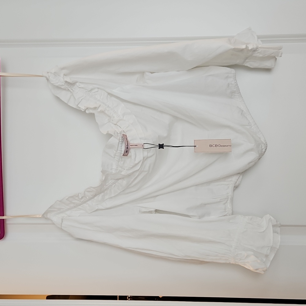 White Off-Shoulder Ruffle Top - Picture 3 of 5